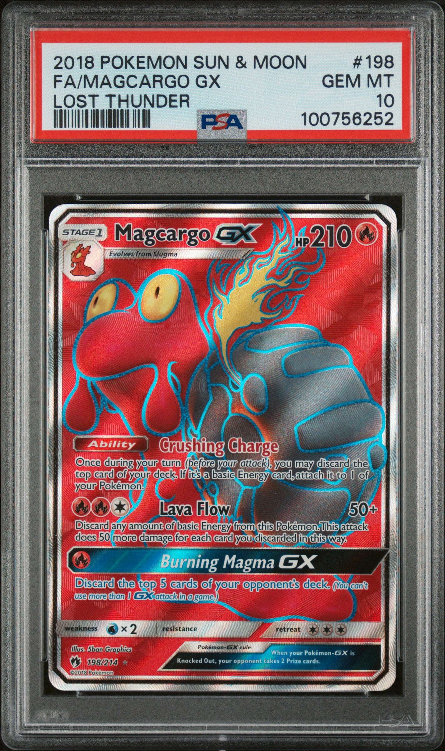 PSA 10 FA/MAGCARGO GX LOST THUNDER