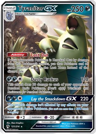 Tyranitar GX (121/214) - SM  Lost Thunder Holofoil