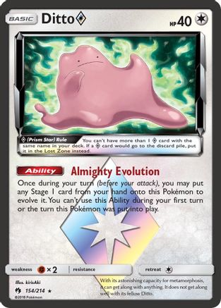 Ditto Prism Star (154/214) - SM  Lost Thunder Holofoil