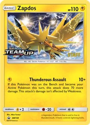 Zapdos (Prerelease) [Staff] (SM159) - SM Promos Holofoil
