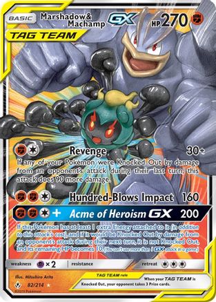 Marshadow & Machamp GX (82/214) - SM  Unbroken Bonds Holofoil