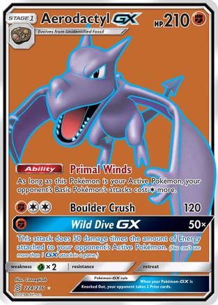 Aerodactyl GX (Full Art) (224/236) - SM  Unified Minds Holofoil