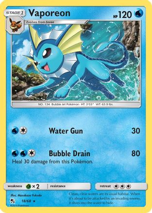 Vaporeon (18/68) - Hidden Fates Reverse Holofoil