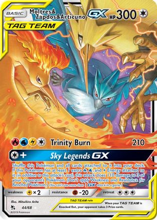 Moltres & Zapdos & Articuno GX (44/68) - Hidden Fates Holofoil