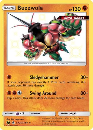 Buzzwole (SV24/SV94) - Hidden Fates Shiny Vault Holofoil