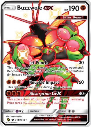 Buzzwole GX (SV68/SV94) - Hidden Fates Shiny Vault Holofoil