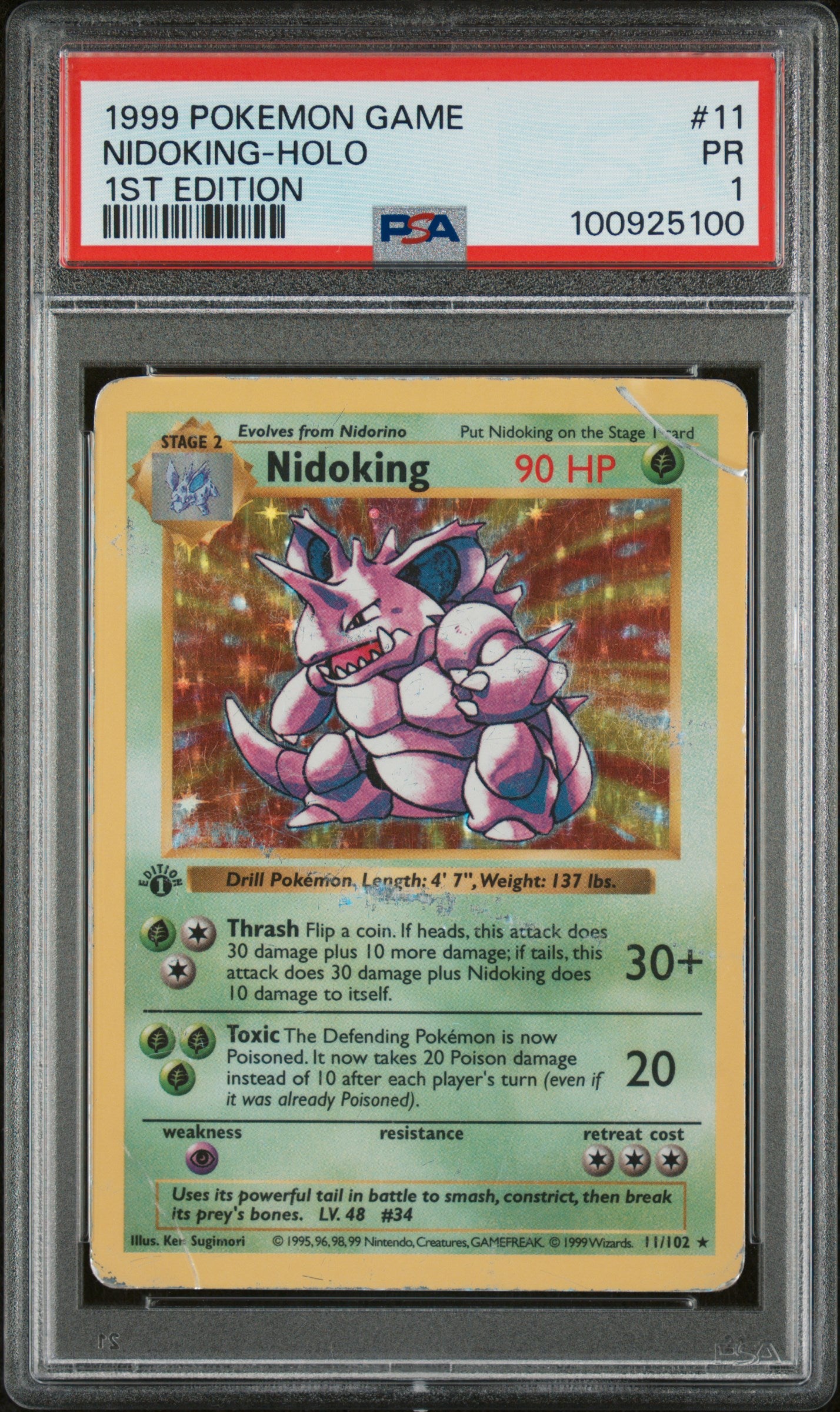 PSA 1 NIDOKING-HOLO 1ST EDITION