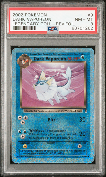 PSA 8 DARK VAPOREON LEGENDARY COLL-REV.FOIL