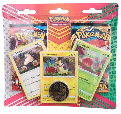 Snorlax, Morpeko & Applin Cards with 2-Pack Blister & Coin