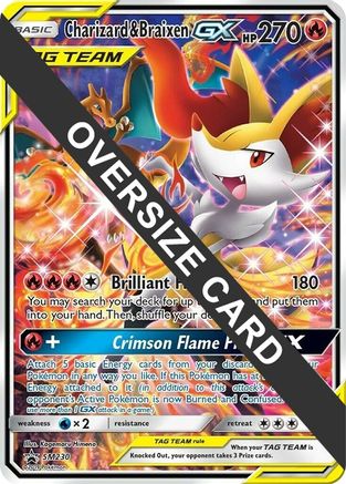 Charizard & Braixen GX (SM Black Star Promo) (SM230) - Jumbo Cards Holofoil