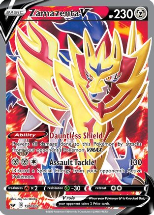 Zamazenta V (Full Art) (196/202) - SWSH01 Sword & Shield Base Set Holofoil