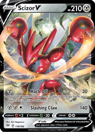 Scizor V (118/189) - SWSH03 Darkness Ablaze Holofoil