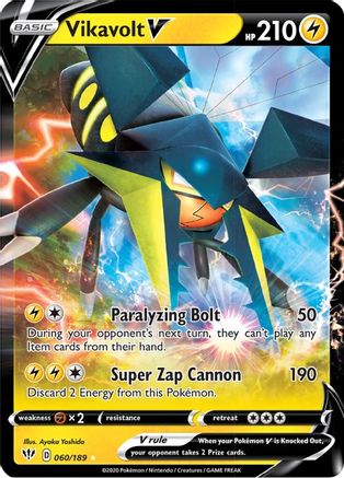 Vikavolt V (60/189) - SWSH03 Darkness Ablaze Holofoil