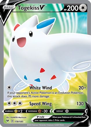 Togekiss V (Full Art) (178/185) - SWSH04 Vivid Voltage Holofoil