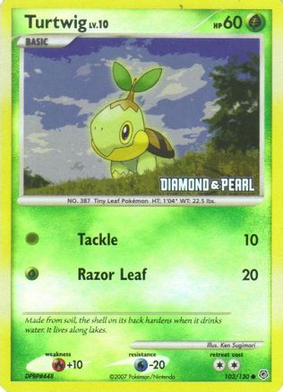 Turtwig [Diamond & Pearl] (103/130) - Burger King Promos Reverse Holofoil