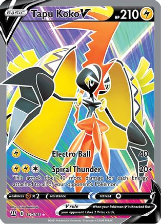 Tapu Koko V (Full Art) (147/163) - SWSH05 Battle Styles Holofoil