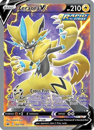 Zeraora V (Full Art) (165/198) - SWSH06 Chilling Reign Holofoil