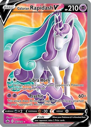 Galarian Rapidash V (Full Art) (167/198) - SWSH06 Chilling Reign Holofoil