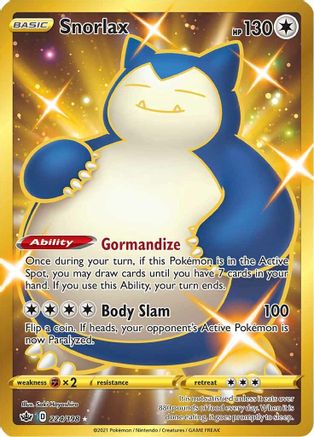 Snorlax (Secret) (224/198) - SWSH06 Chilling Reign Holofoil