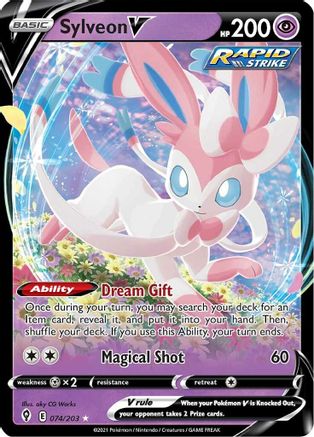 Sylveon V (74/203) - SWSH07 Evolving Skies Holofoil