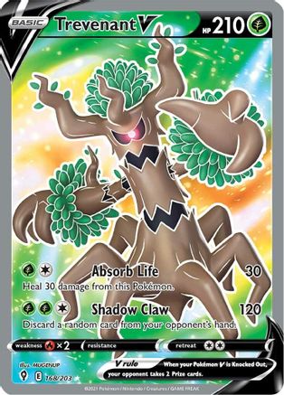 Trevenant V (Full Art) (168/203) - SWSH07 Evolving Skies Holofoil