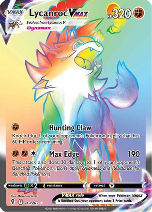 Lycanroc VMAX (Secret) (213/203) - SWSH07 Evolving Skies Holofoil