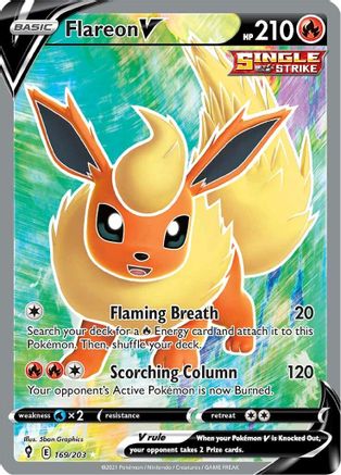 Flareon V (Full Art) (169/203) - SWSH07 Evolving Skies Holofoil