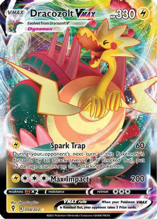 Dracozolt VMAX (59/203) - SWSH07 Evolving Skies Holofoil