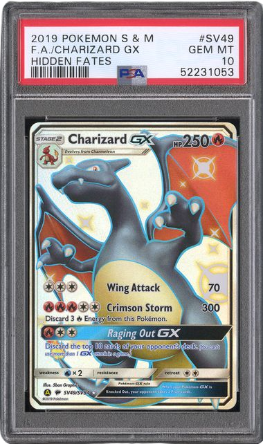 PSA 10 FA/CHARIZARD GX HIDDEN FATES 
