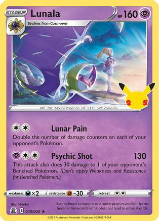 Lunala (15/025) - Celebrations Holofoil