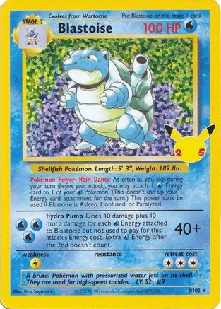 Blastoise (2/102) - Celebrations Classic Collection Holofoil