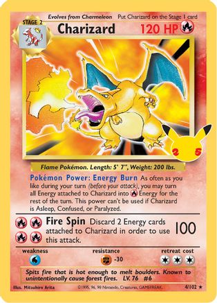 Charizard (4/102) - Celebrations Classic Collection Holofoil