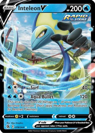Inteleon V (78/264) - SWSH08 Fusion Strike Holofoil