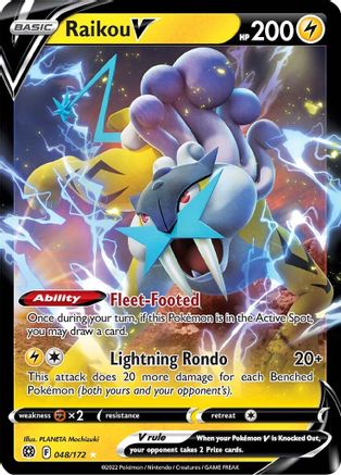 Raikou V (48/172) - SWSH09 Brilliant Stars Holofoil