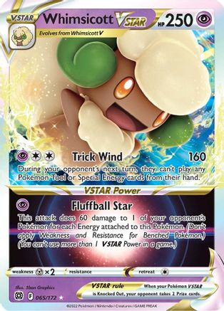 Whimsicott VSTAR (65/172) - SWSH09 Brilliant Stars Holofoil
