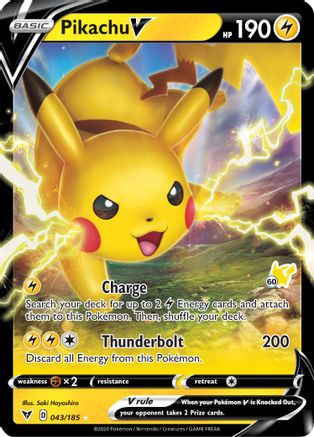 Pikachu V (# Pikachu Stamped) (43/185) - Battle Academy 2022 Holofoil