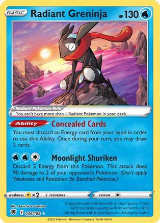 Radiant Greninja (46/189) - SWSH10 Astral Radiance Holofoil