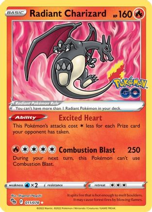 Radiant Charizard (11/078) - Pokemon GO Holofoil