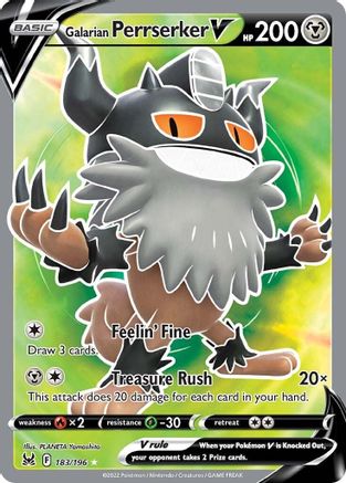 Galarian Perrserker V (Full Art) (183/196) - SWSH11 Lost Origin Holofoil