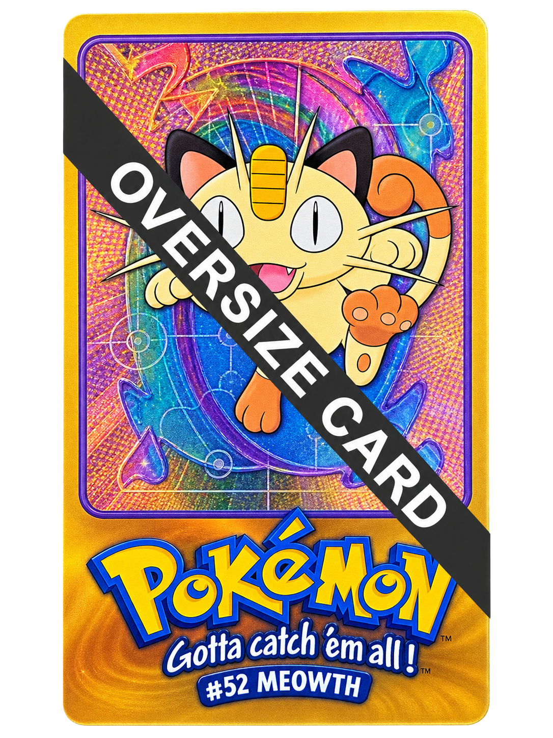 Meowth #52 Holo Pokemon Topps TV Animation 5 of 5  - Jumbo
