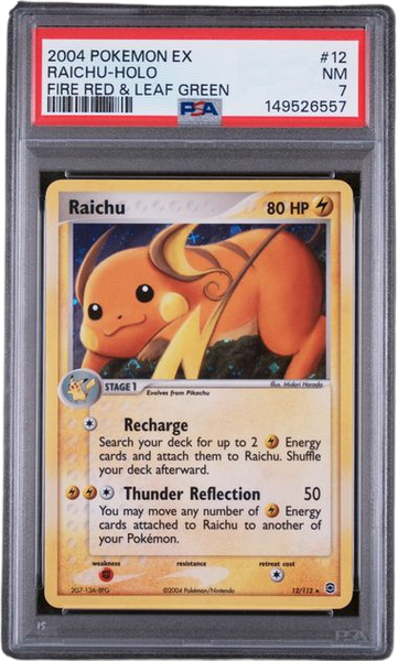 PSA 7 RAICHU HOLO FIRE RED & LEAF GREEN