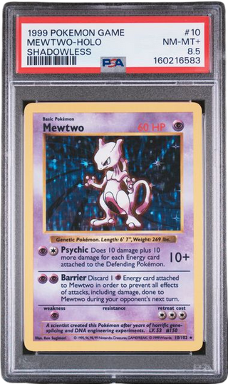 PSA 8.5 MEWTWO HOLO BASE SET SHADOWLESS