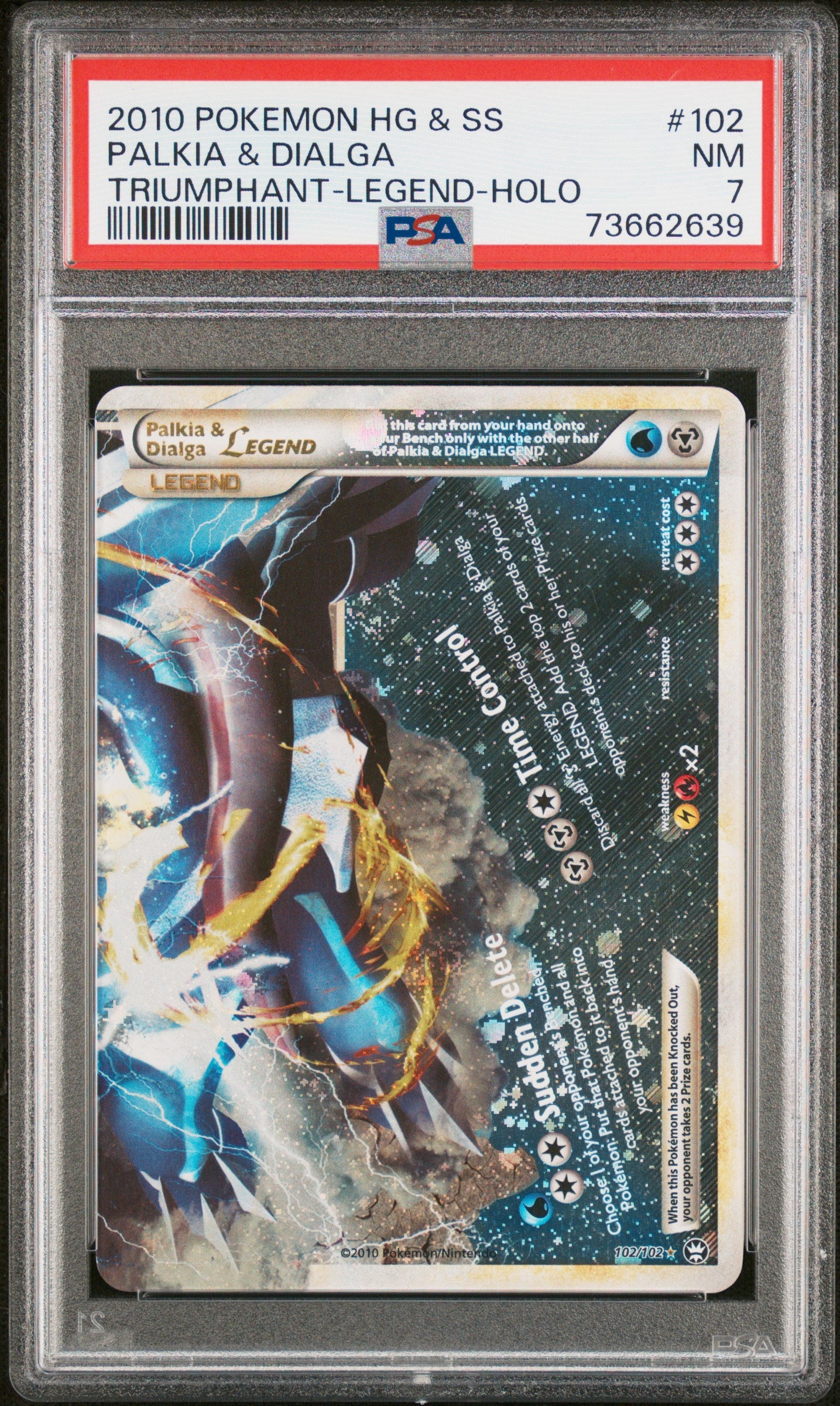 PSA 7 PALKIA & DIALGA TRIUMPHANT-LEGEND-HOLO