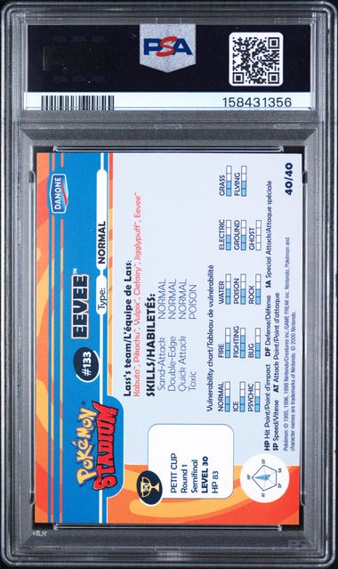 PSA 9 EEVEE DANONE STADIUM TIP