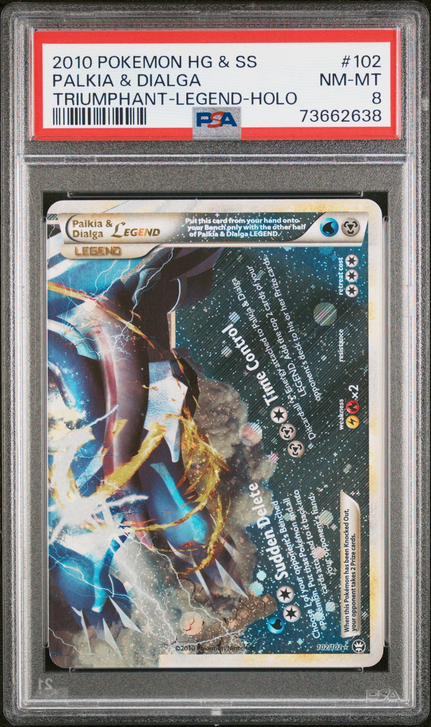 PSA 8 PALKIA & DIALGA TRIUMPHANT-LEGEND-HOLO