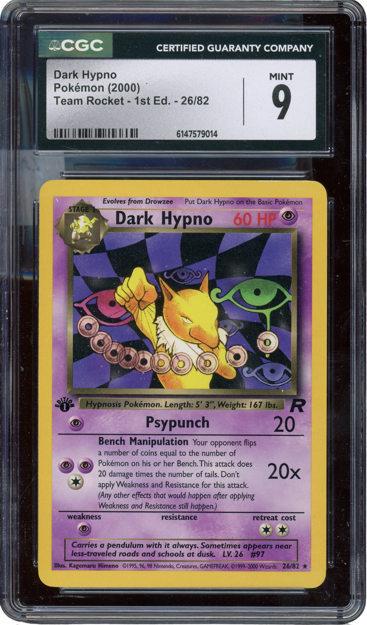 CGC 9 DARK HYPNO 1ST ED TEAM ROCKET