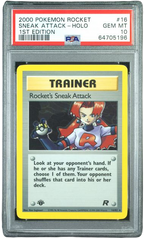 PSA 10 SNEAK ATTACK-HOLO 1ST ED. TEAM ROCKET