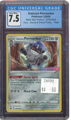 CGC 7.5 GALARIAN PERRSERKER STAFF SWORD&SHIELD PRERELEASE