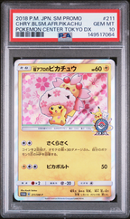 PSA 10 CHRY.BLSM.AFR.PIKACHU POKEMON CENTER TOKYO DX