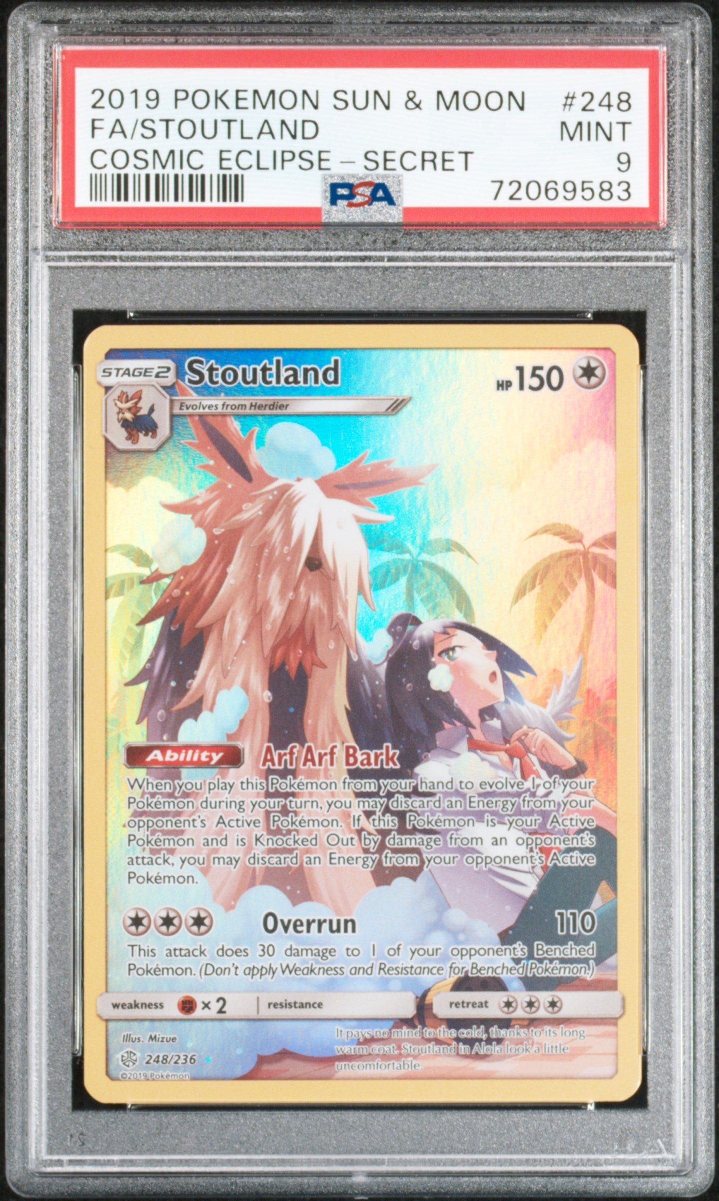 PSA 9 FA/STOUTLAND COSMIC ECLIPSE-SECRET